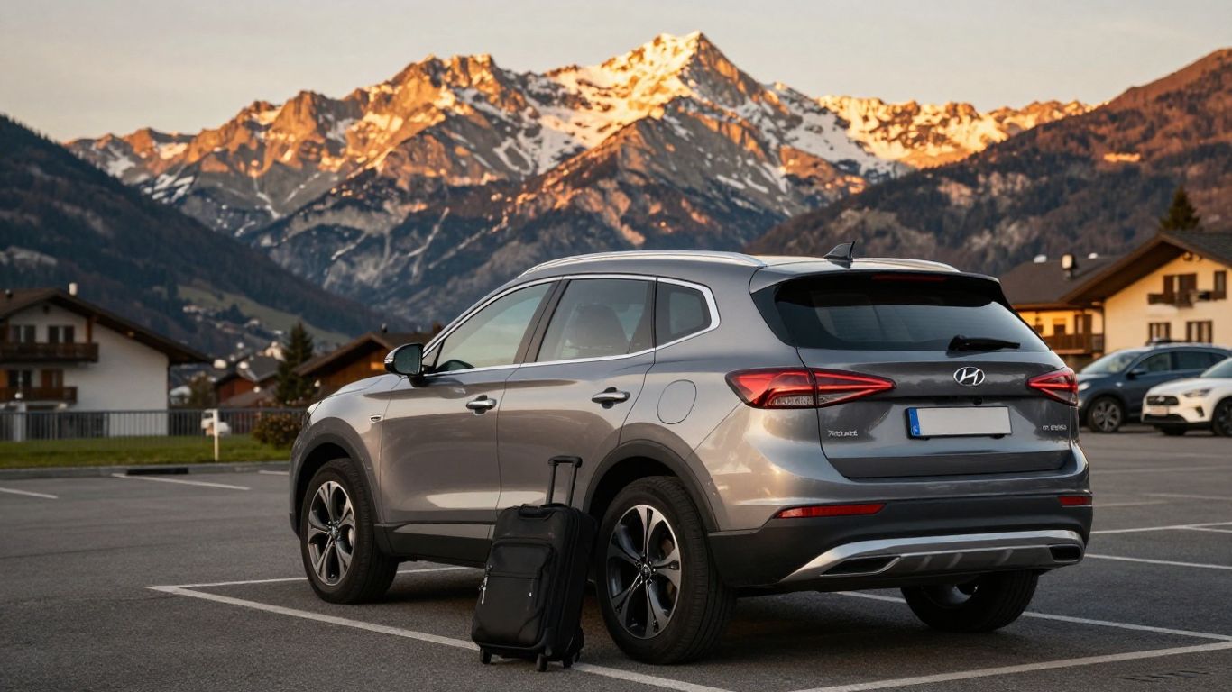 Hyundai Santa Fe auf einem Schweizer Parkplatz