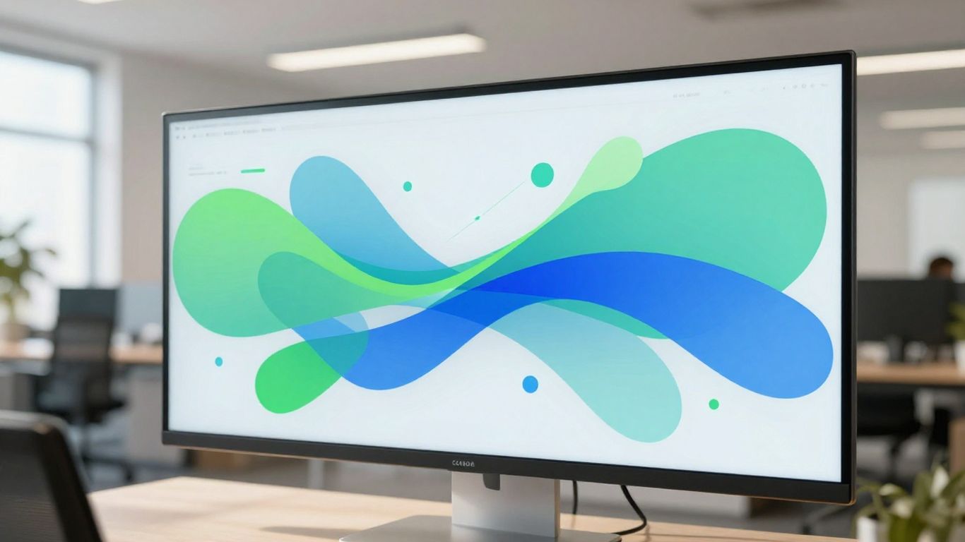 Abstract digital flow on a screen