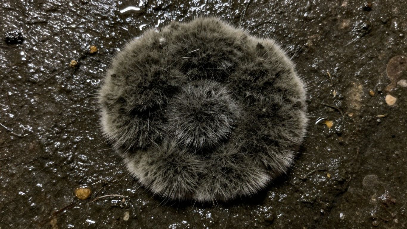 Close-up of fuzzy mold on a damp surface.