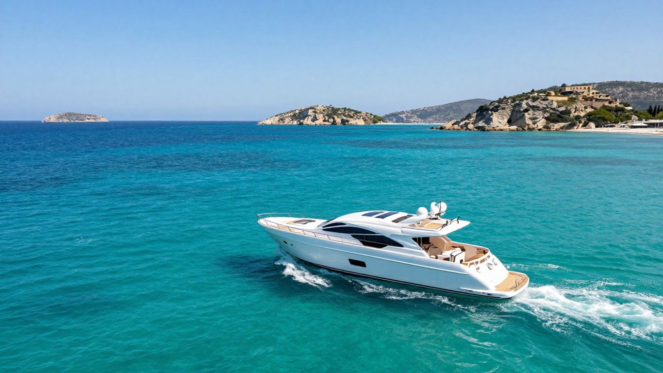 Luxury yacht sailing in the Mediterranean Sea.