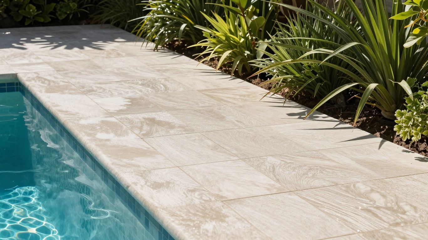 Cool, slip-resistant pool deck pavers in humid weather.