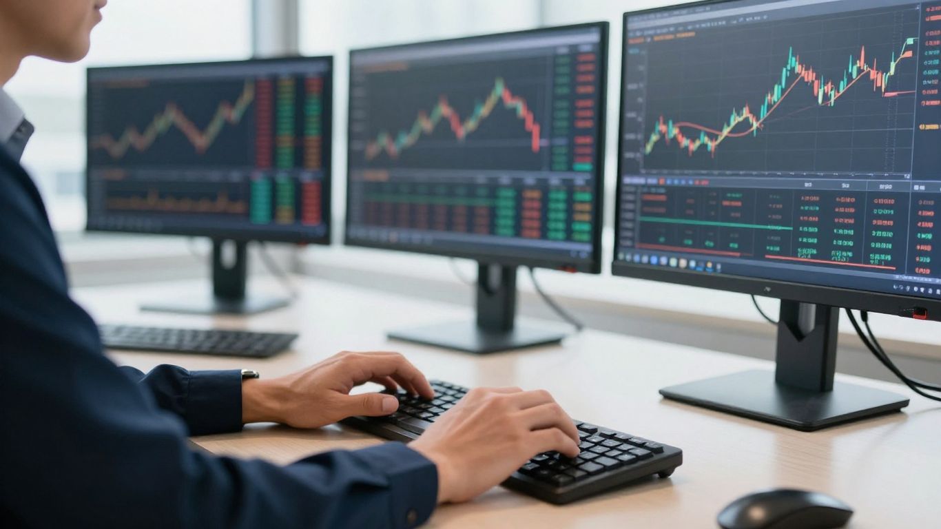 Futures trader reviewing risk settings and market positions