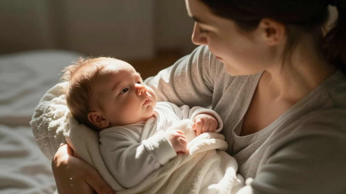 Madre y bebé, momento tierno de cuidado y amor.