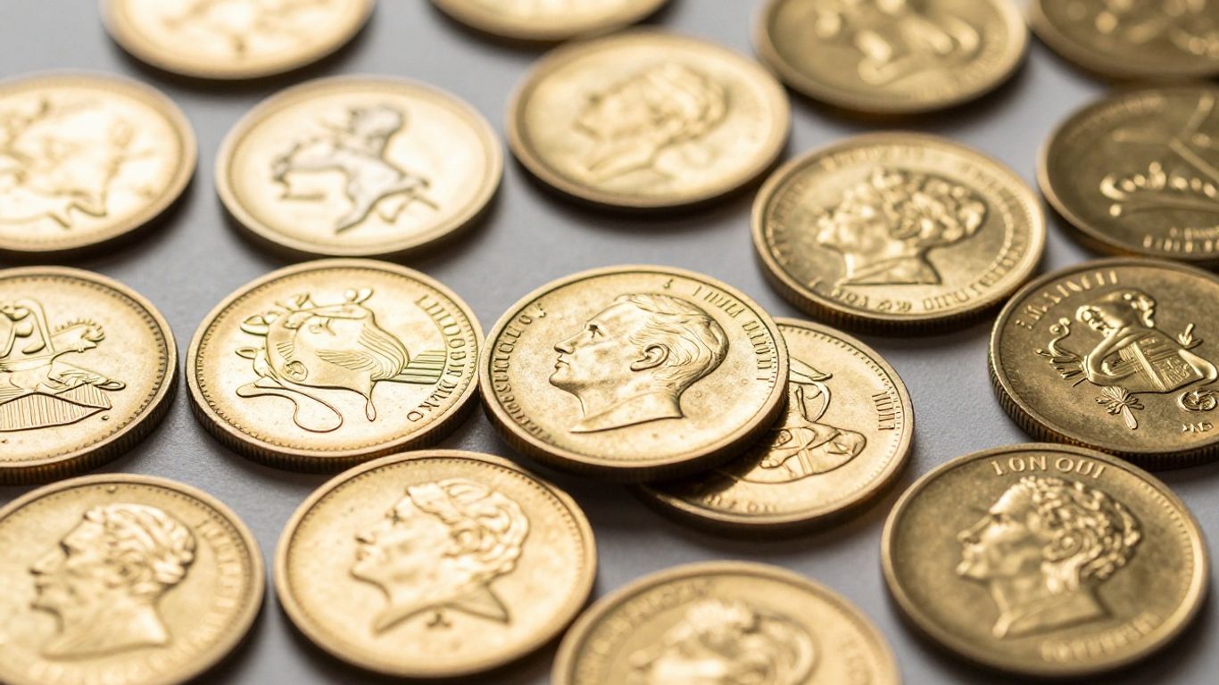 Pièces d'or de collection brillantes et détaillées