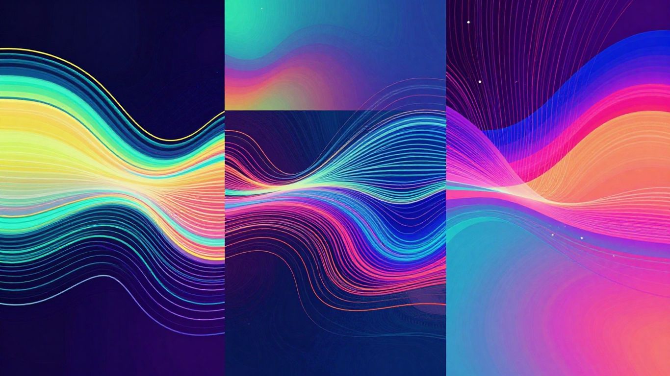 AI music video creation with abstract visuals and waveforms.