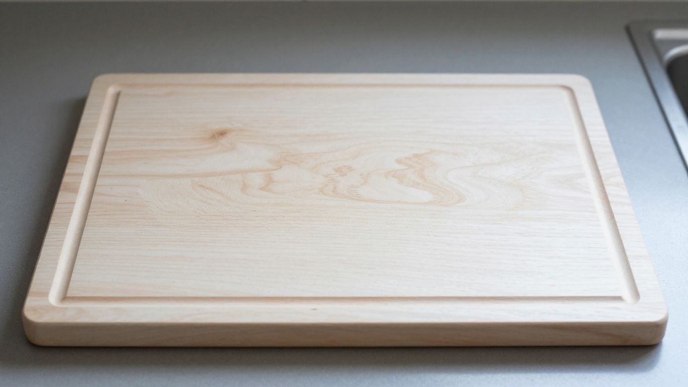 Pale maple cutting board with subtle gray ambrosia streaks