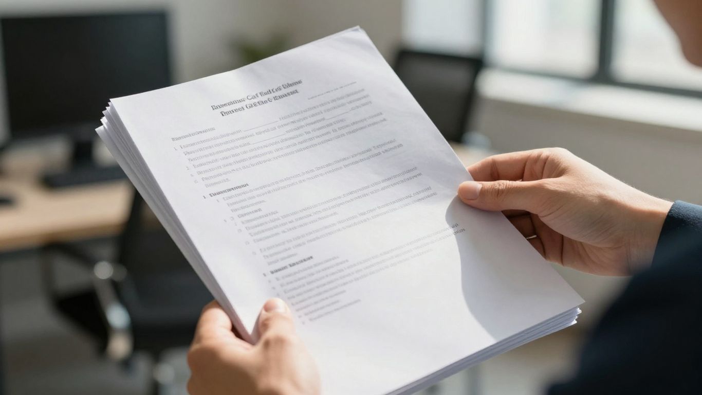 Hand holding SBA disaster loan application documents.