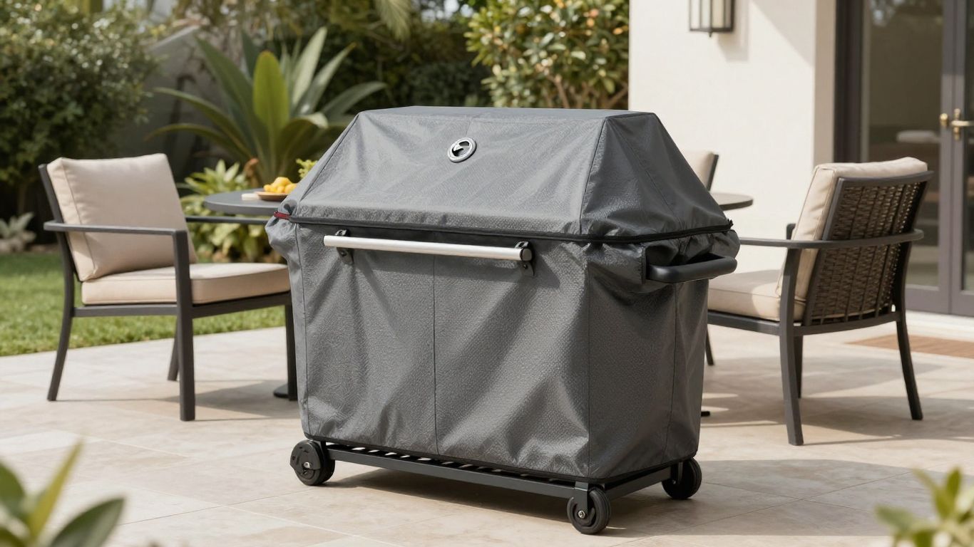 Custom covers protecting braai and patio furniture outdoors.