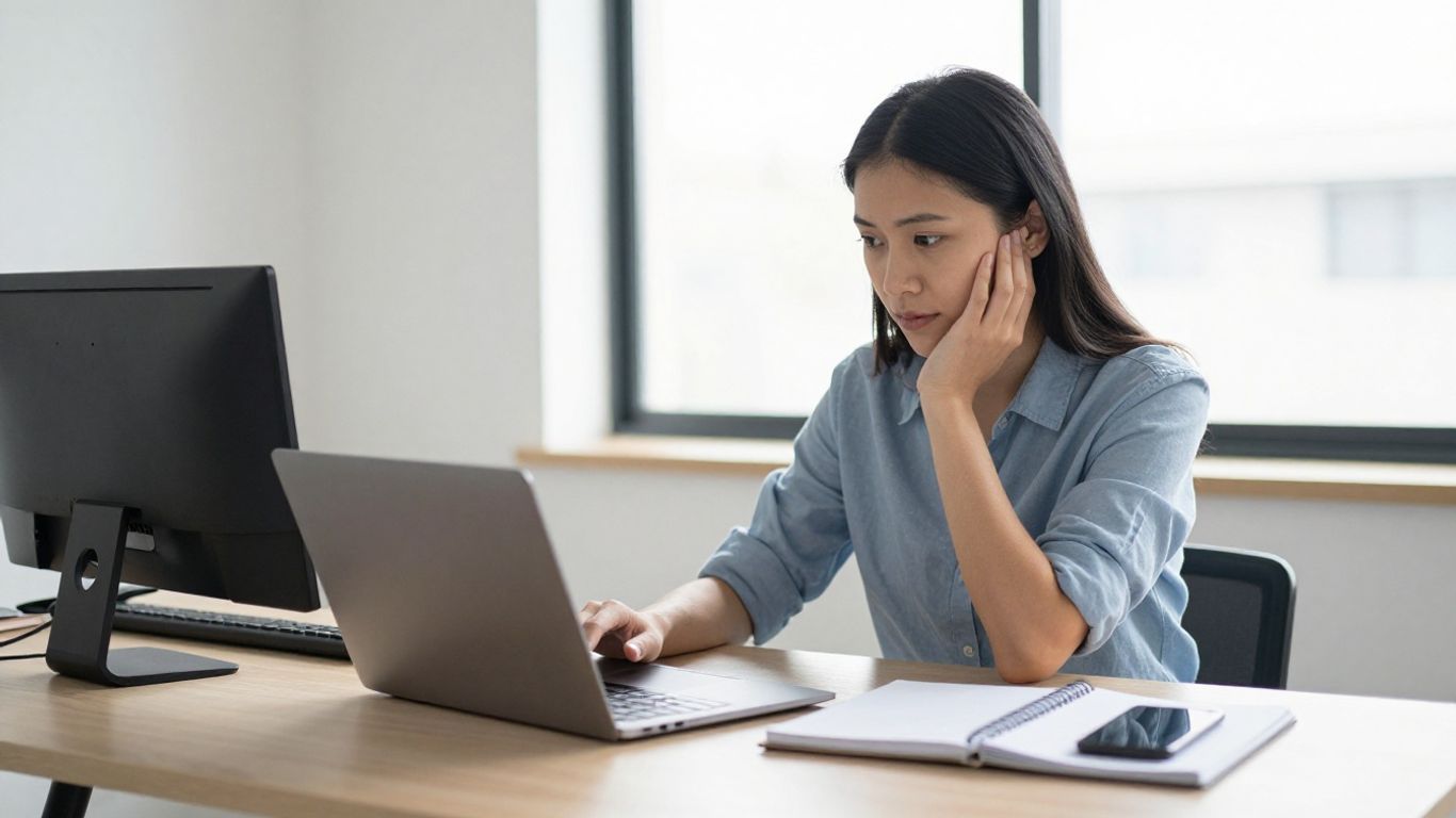 Person reviewing campaign options at a desk
