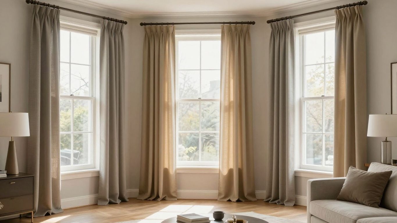 Ottawa home interior with stylish window blinds and curtains.