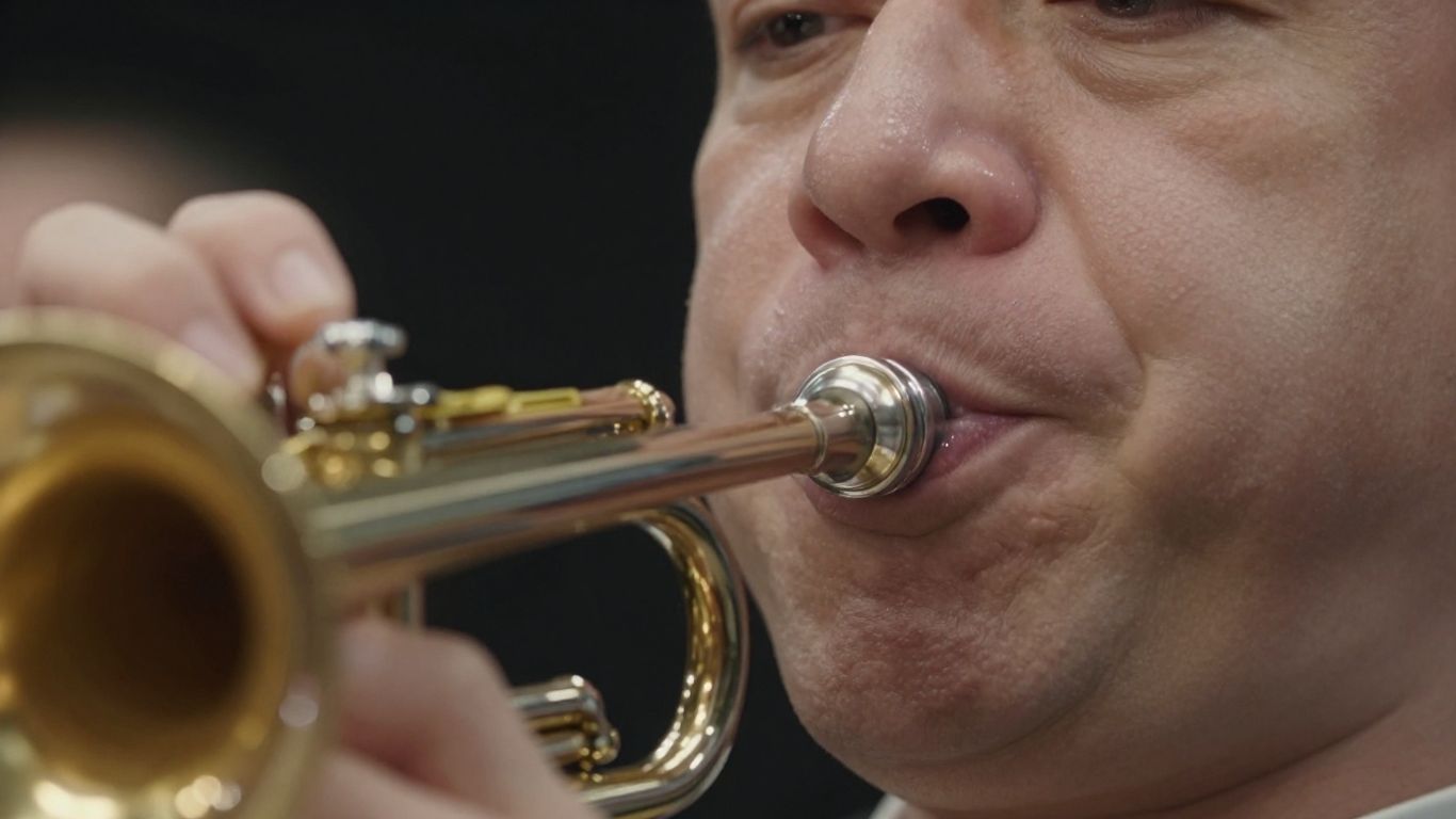 Musiker mundstück bläst instrument an