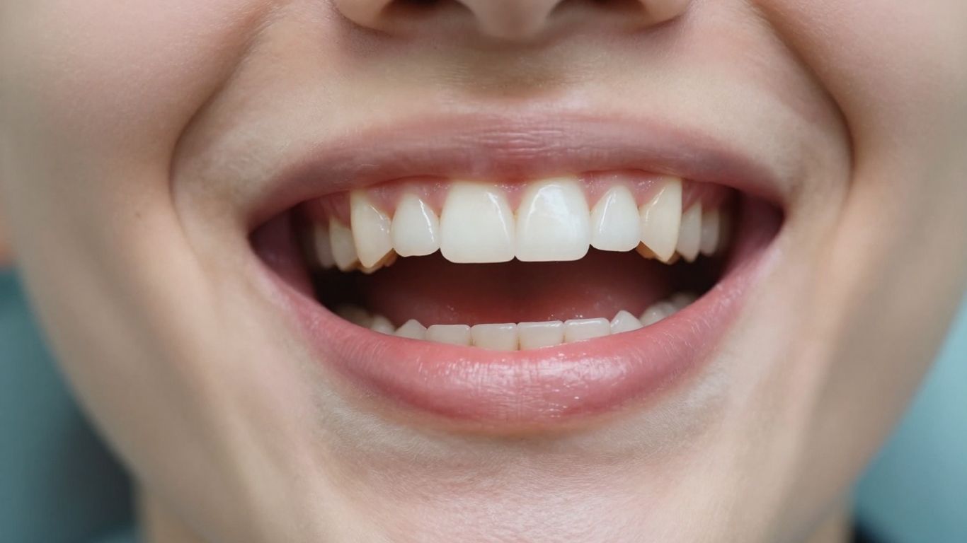 Smiling mouth with healthy teeth and gums
