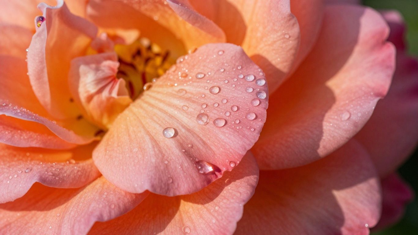Close up of fresh petals bathed in sunlight