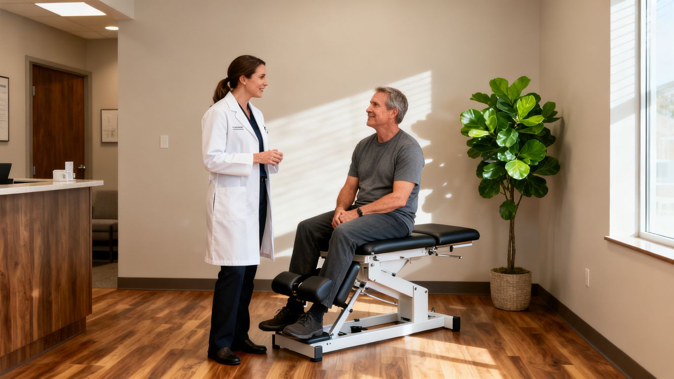 Chiropractic wellness consultation in a bright clinic