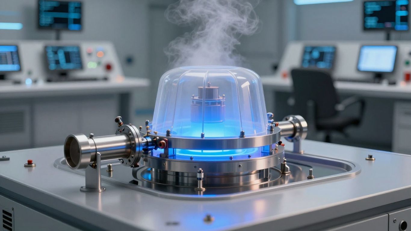 Mini-réacteur nucléaire moderne et lumineux.