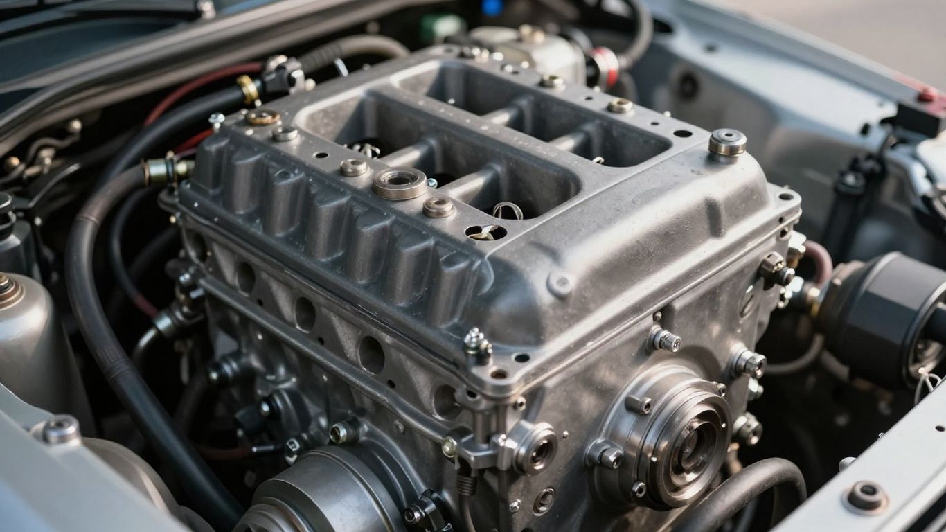 Reconditioned Subaru engine close-up