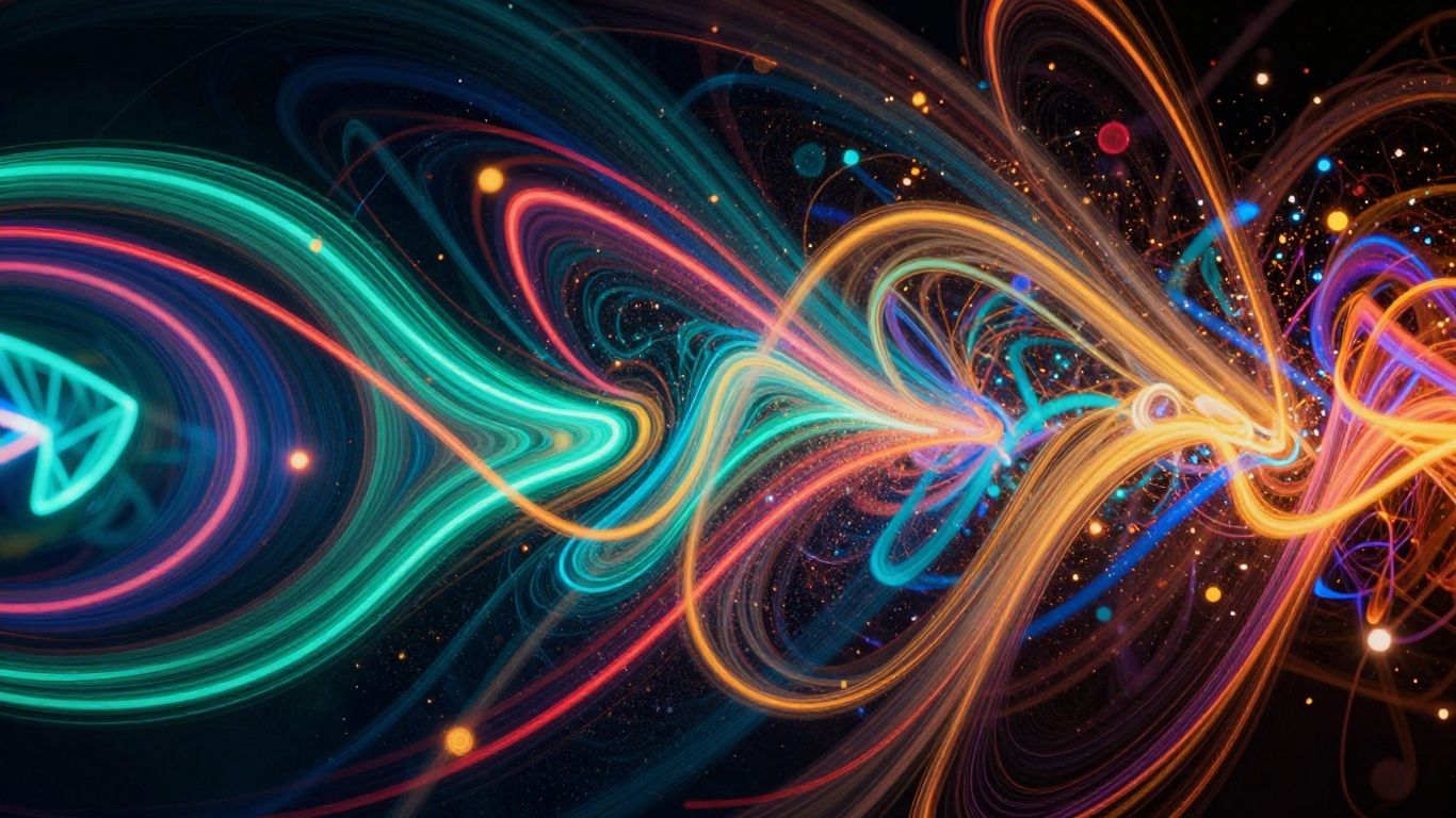 Abstract neon colors swirling in sync