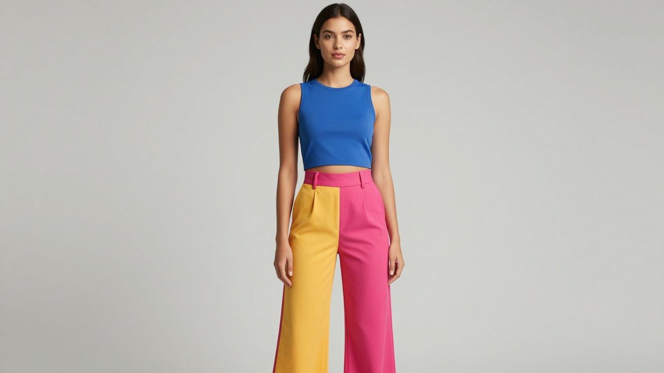 Woman in a fashionable two-piece jumpsuit