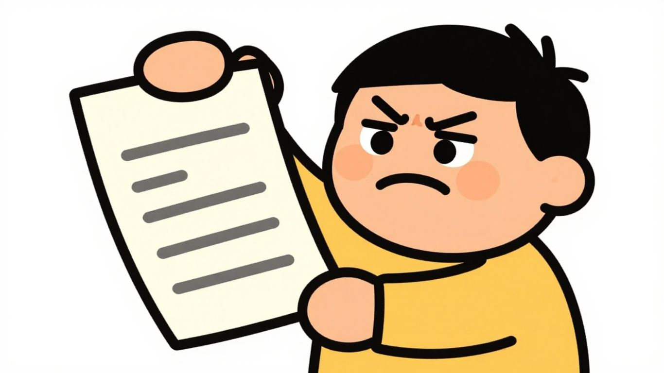 Cartoon person stressed about loan fees.