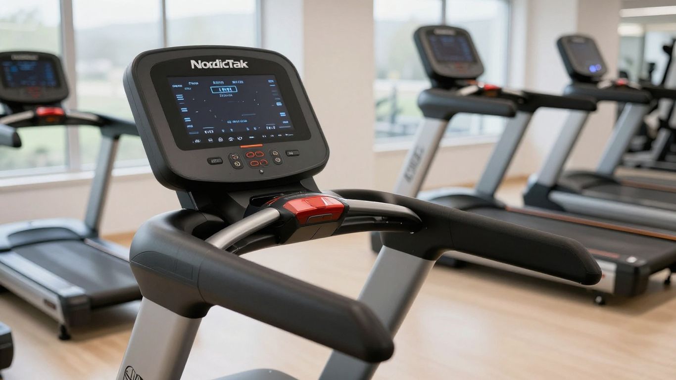 NordicTrack Elite 900 treadmill in a home gym.