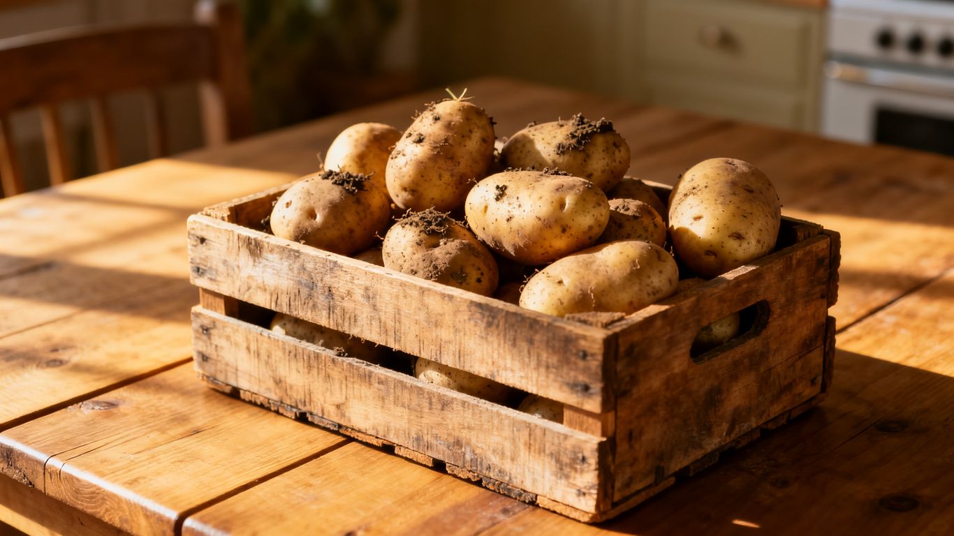Verse aardappelen in een mand