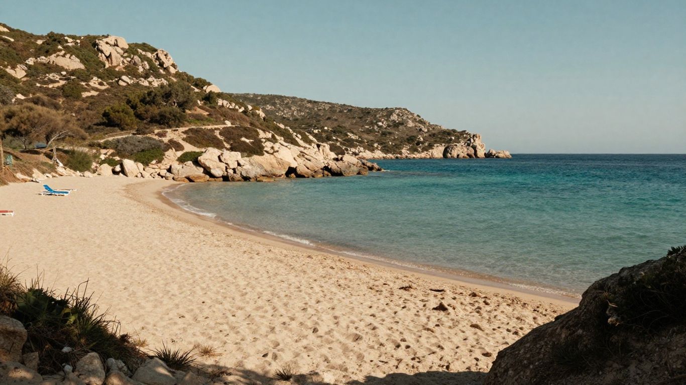 Quiet Corsican beach with warm September water
