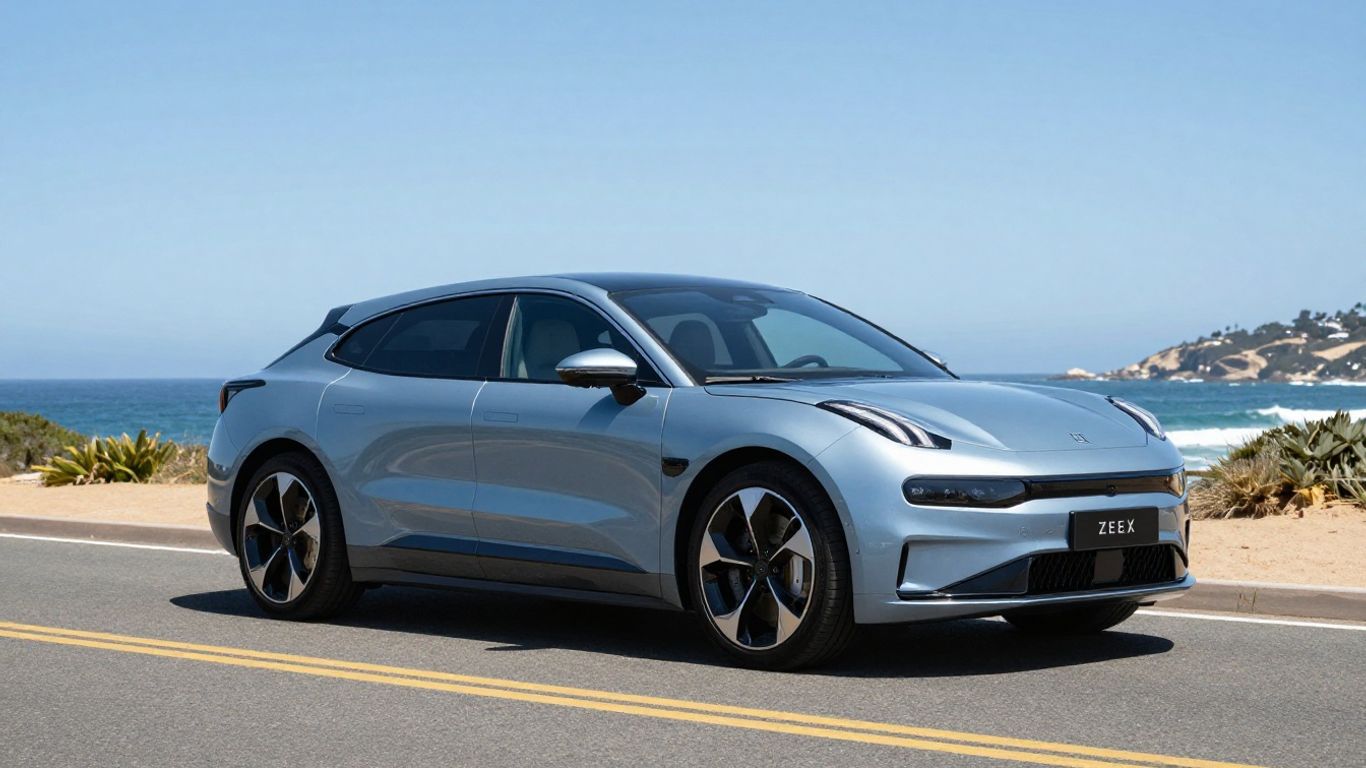 Zeekr 7X electric SUV on Australian coastal road.