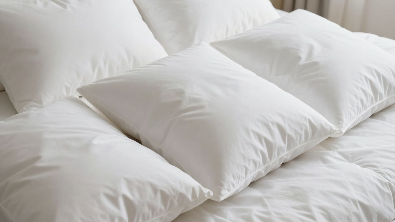 Luxurious white parachute down pillows