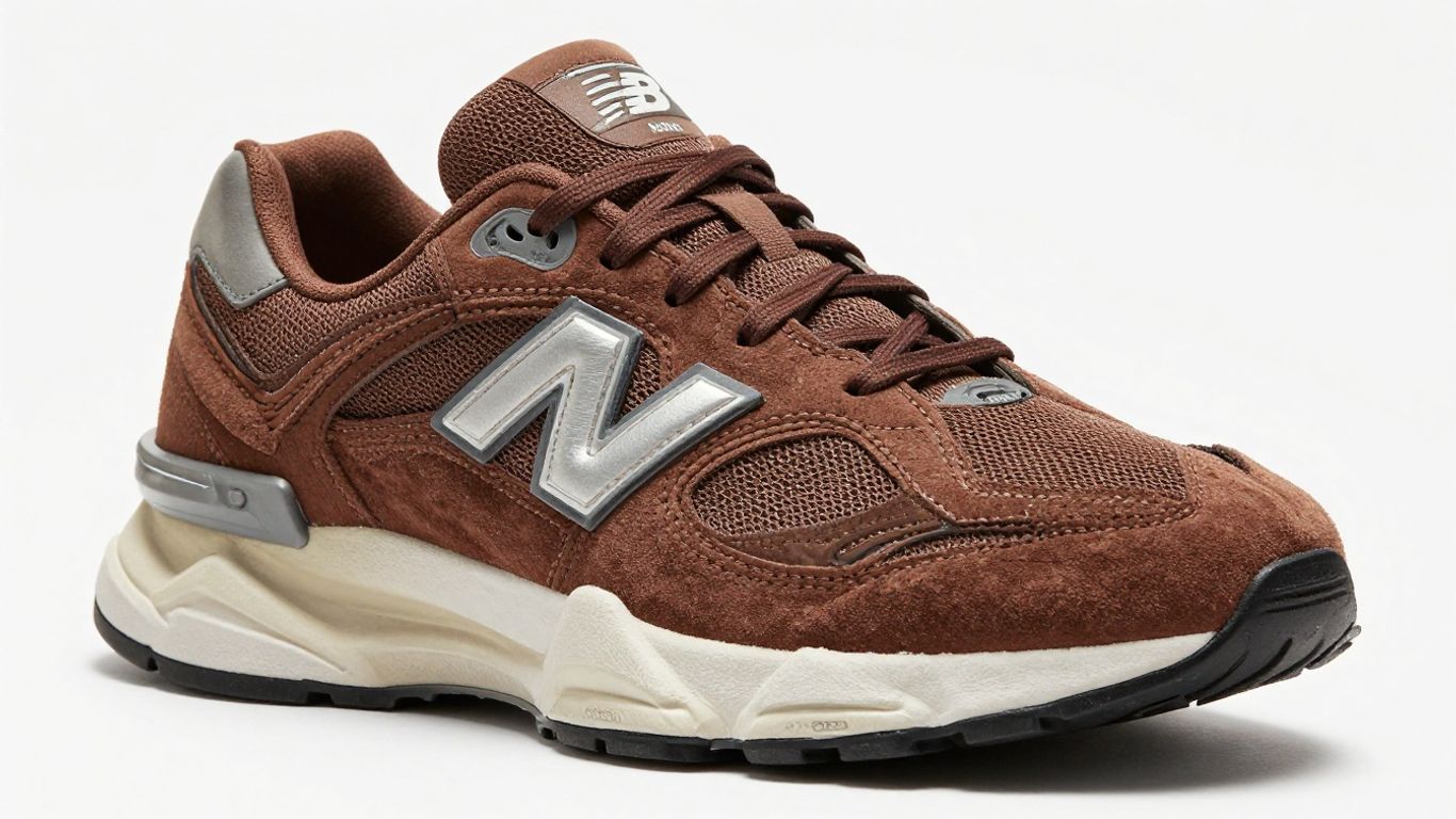 Pantofi sport New Balance 9060 maro, detaliu.