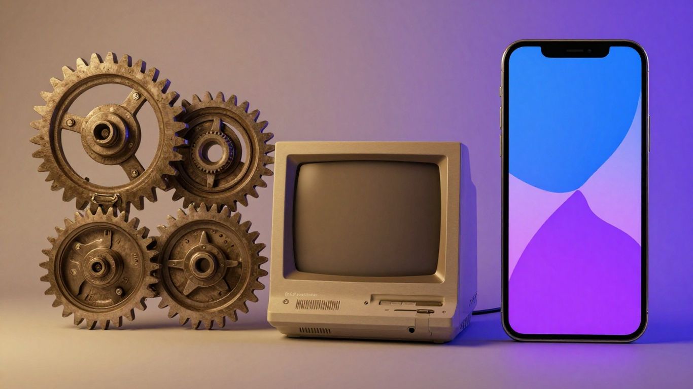 Evolution of technology from ancient tools to modern devices.
