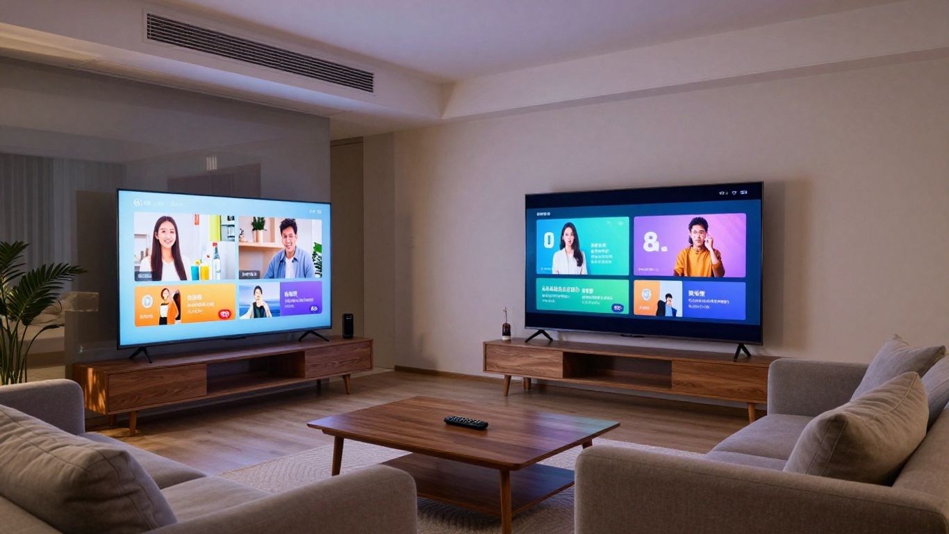 Living room television with streaming interface