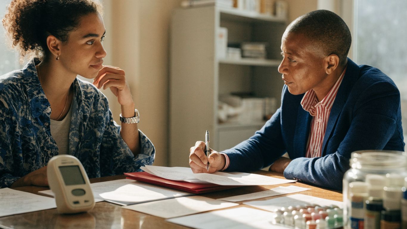 Type 2 diabetes vs. type 1: Key differences in causes, symptoms, and treatment 5 Person preparing a diabetes care plan with clinician