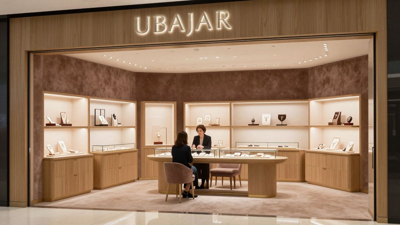 Sophisticated interior of a fine jewellery store