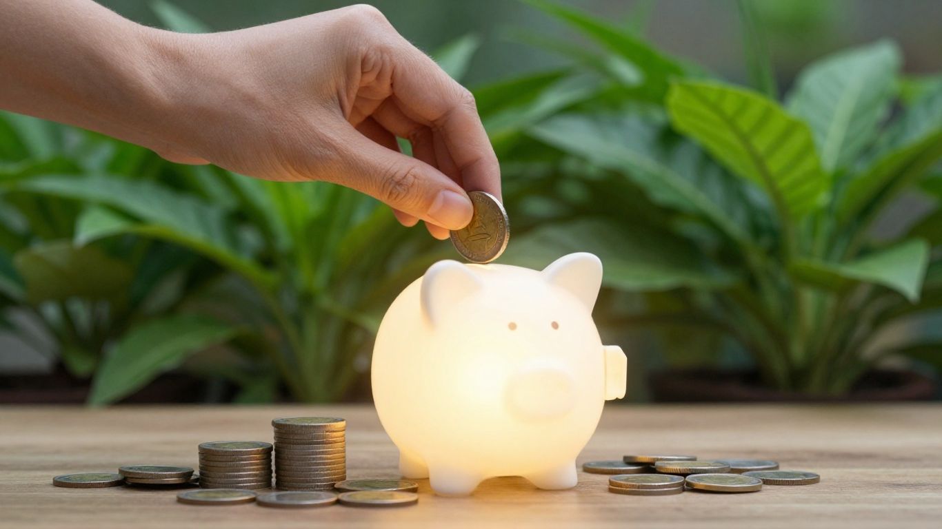 Persona ahorrando dinero para un futuro financiero seguro.