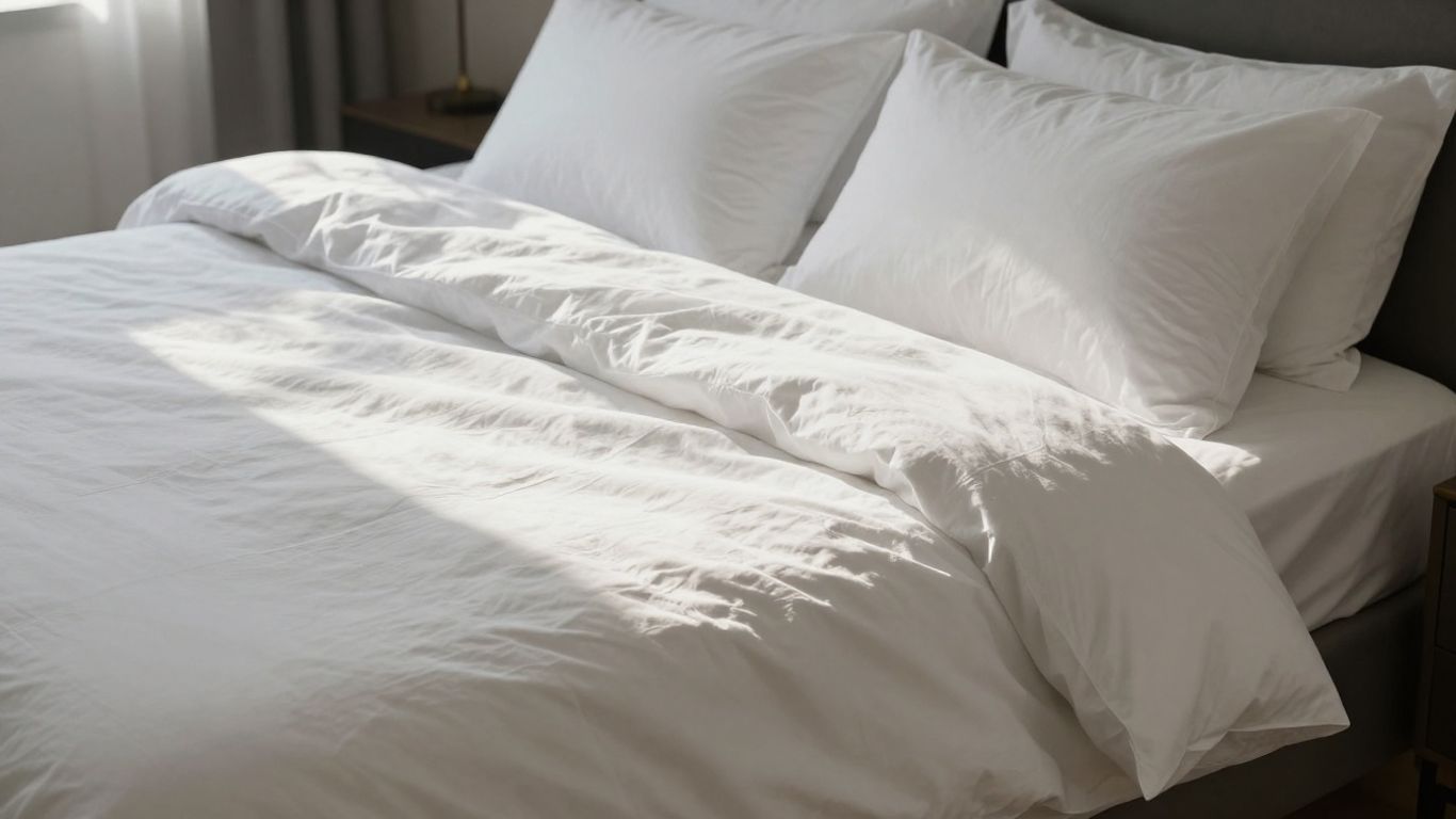 Cozy bed with Brooklinen Classic & Luxe sheets.