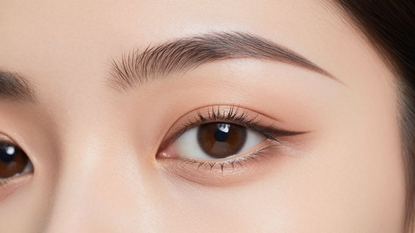 Woman with perfectly shaped eyebrows and subtle Eid makeup.