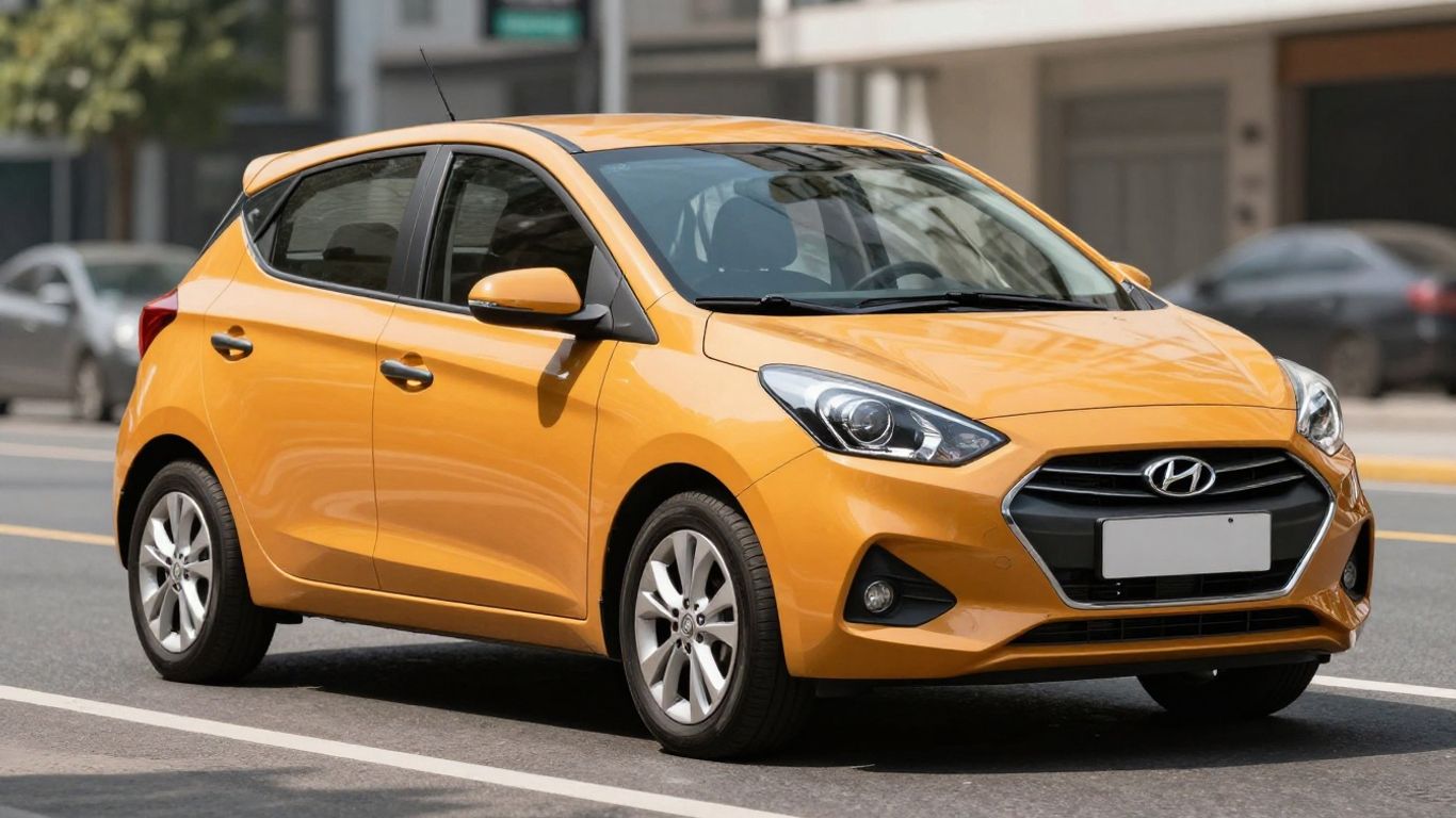Hyundai i10 Kleinwagen auf einer sonnigen Straße