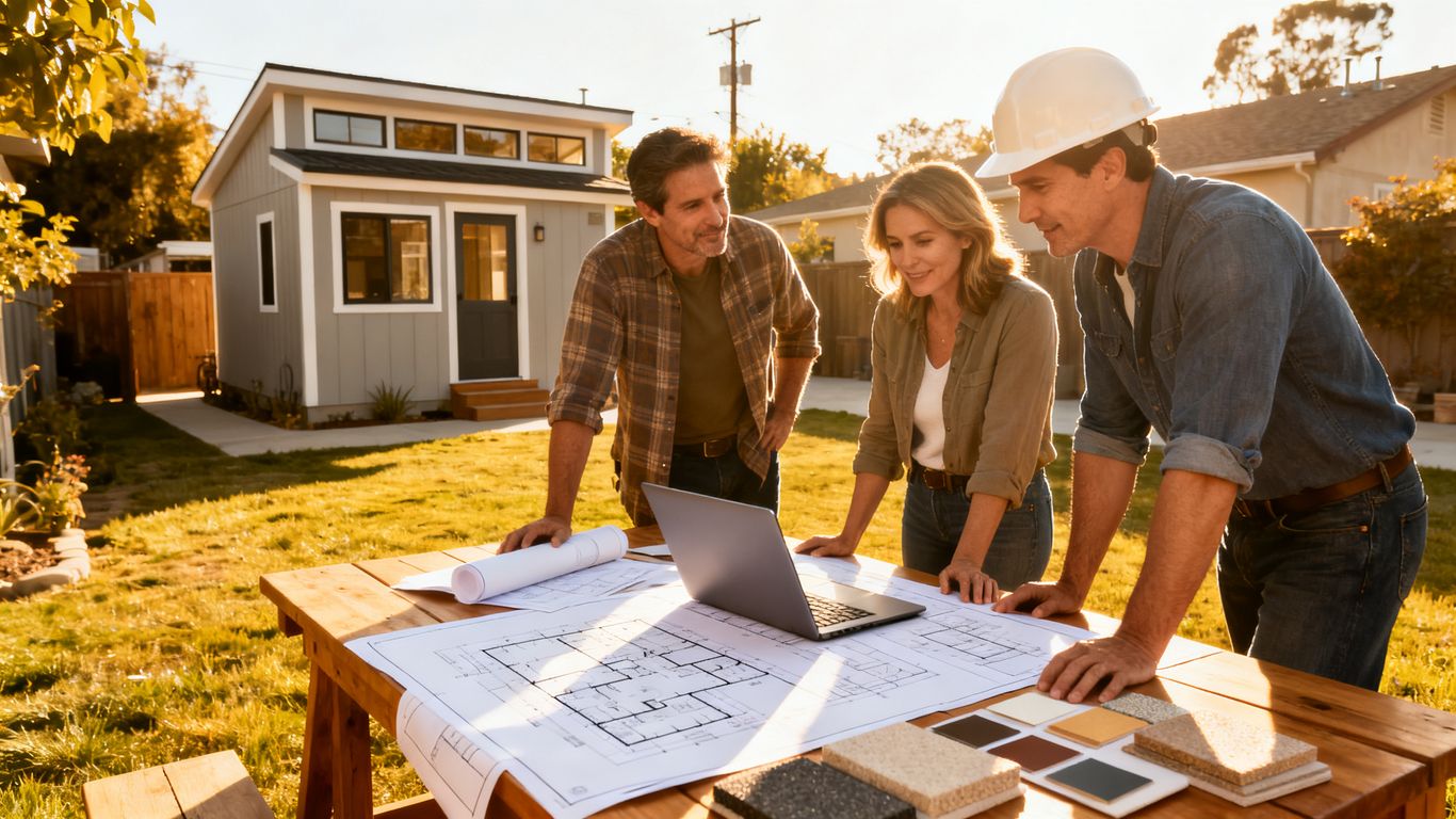 Backyard ADU consultation with builder