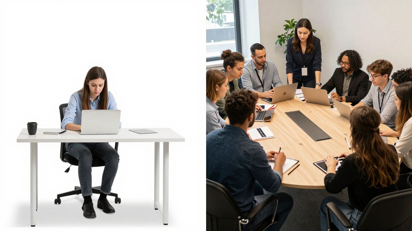 Agentura vs. freelancer, tým lidí pracujících společně.