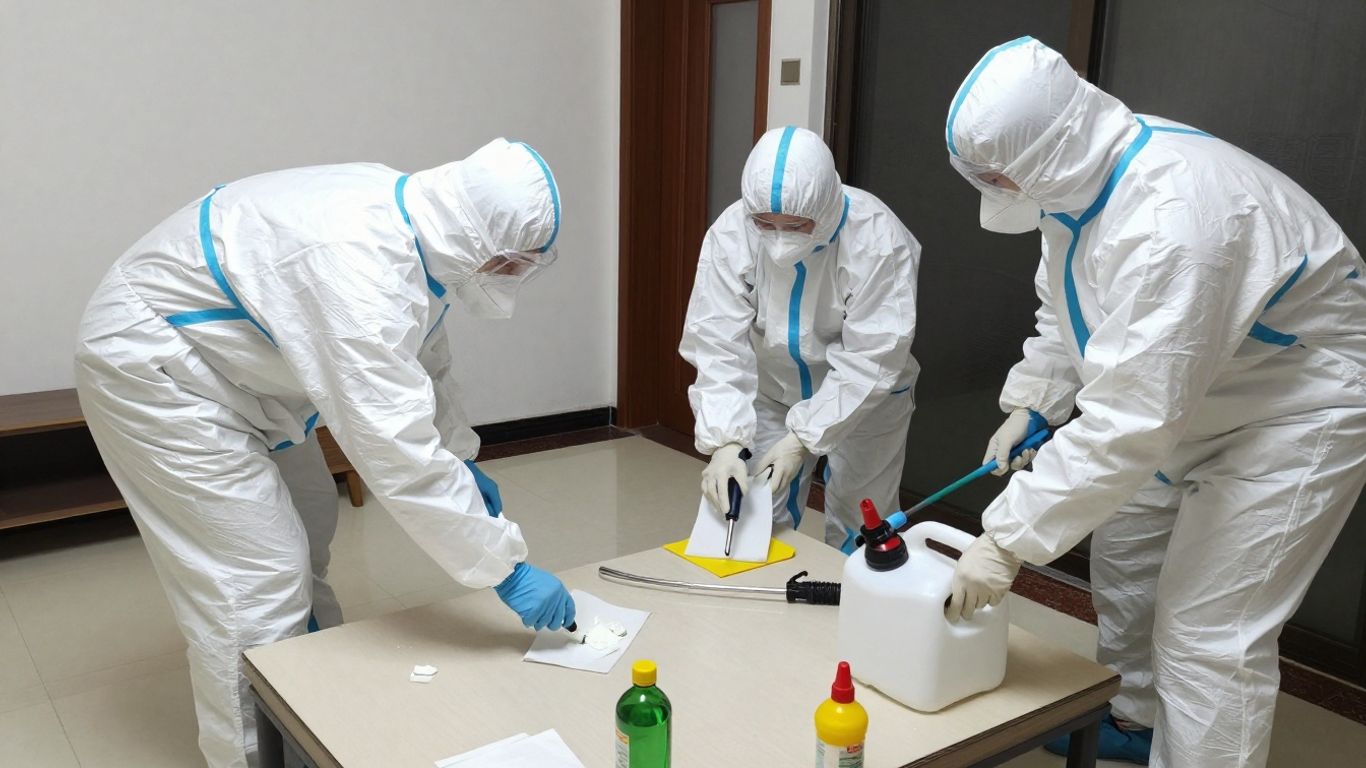 Biohazard cleanup professionals restoring a safe environment.