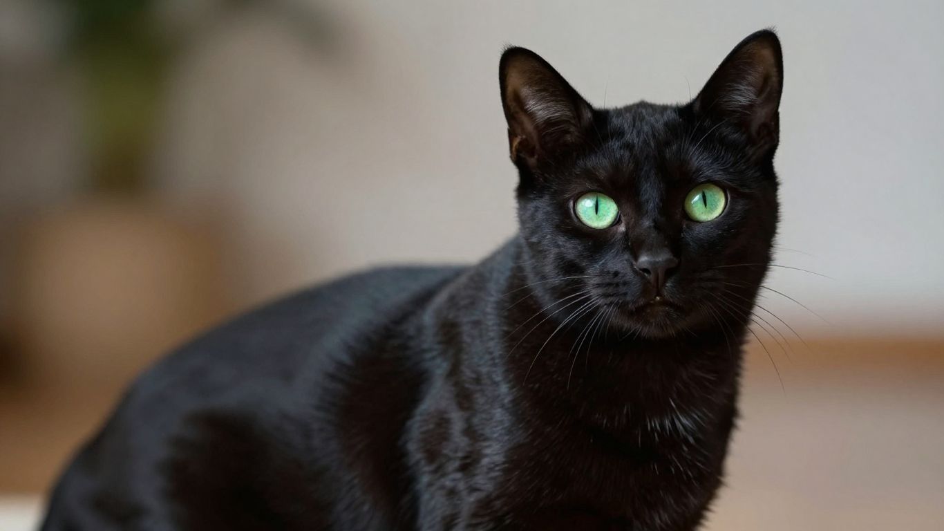 Custom black cat portrait with elegant features.