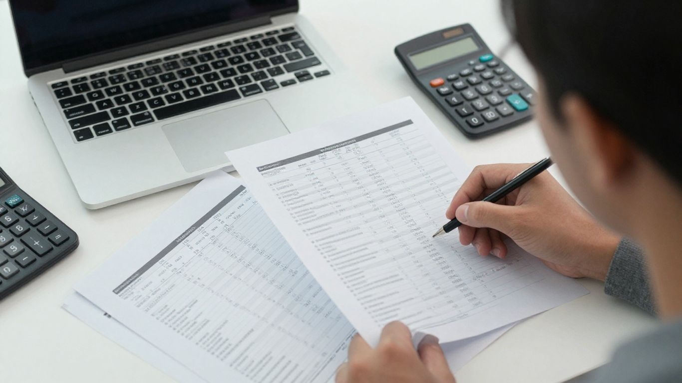 Bank statement parsing workflow on desk