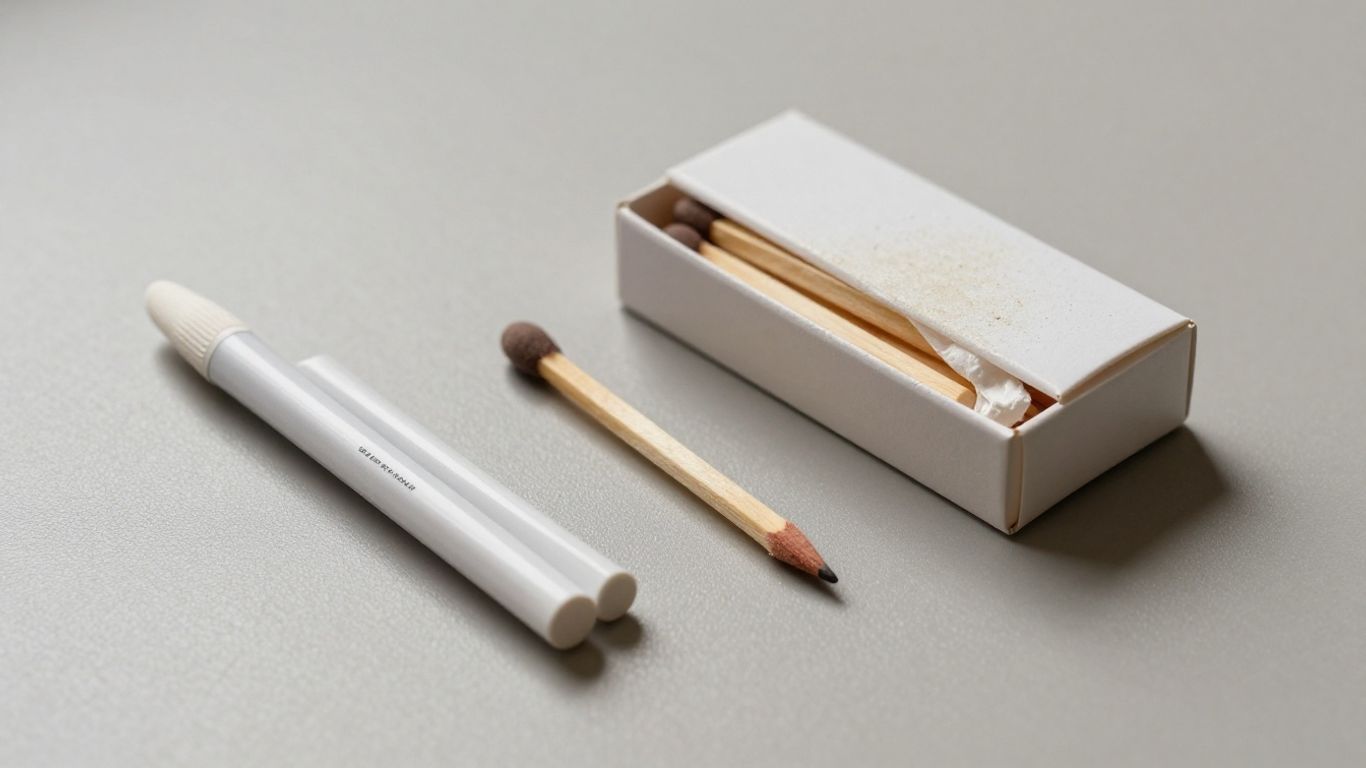 Styptic pencil, blood stop matches, and alum block for barbershops.
