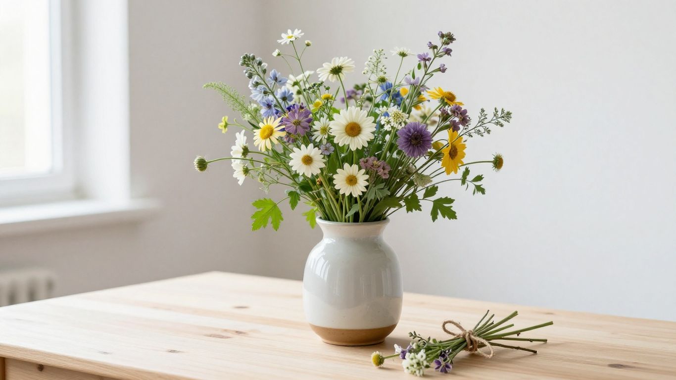 Floral arrangement desktop setup