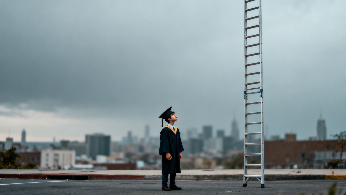 Graduate unable to reach career ladder.