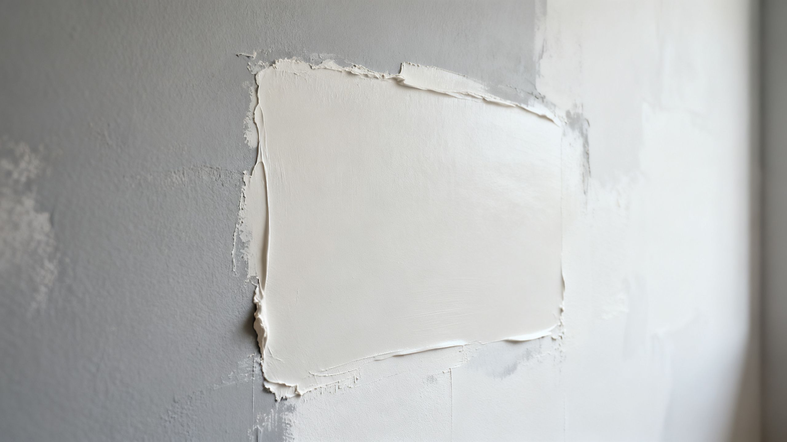 Filled and smoothly sanded plaster repair ready for primer and decoration