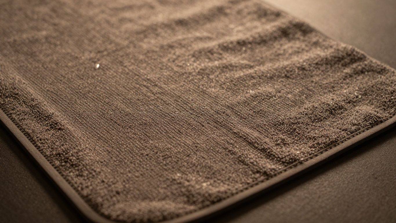 Close view of grippy towel on yoga mat