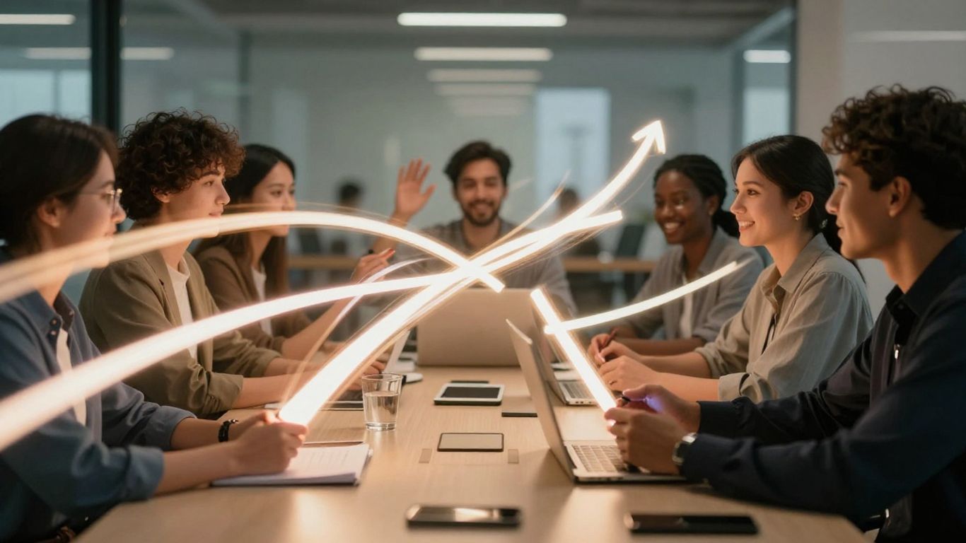 Team collaborating for brand growth