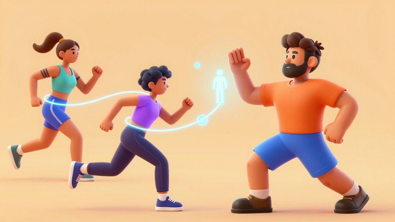 People connecting and exercising in a digital world.