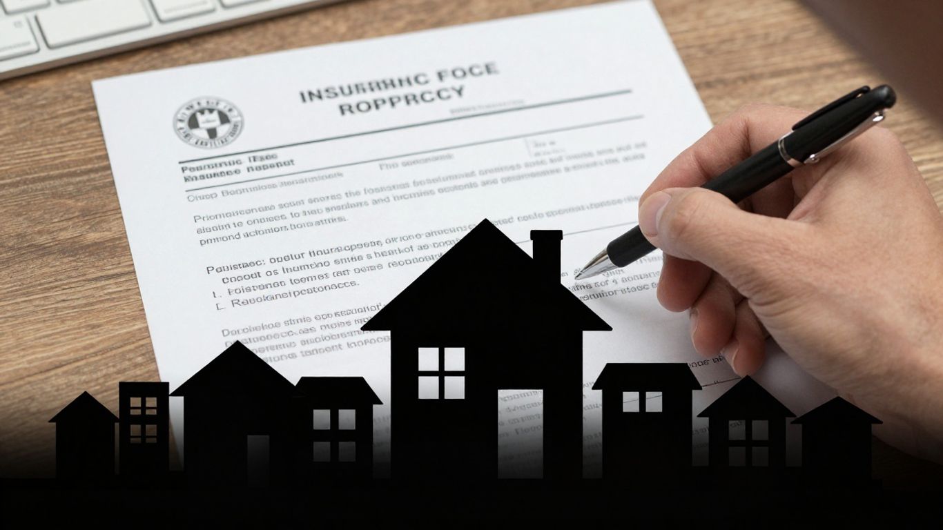 Persona revisando póliza de seguro de hogar con casa.